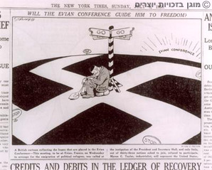קריקטורה בריטית שהתפרסמה בניו יורק-טיימס העוסקת בועידת אוויאן